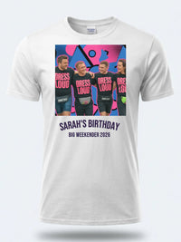 Loud Portrait Tee — Custom Pop Art T-Shirt From Your Photo — white tee, front view