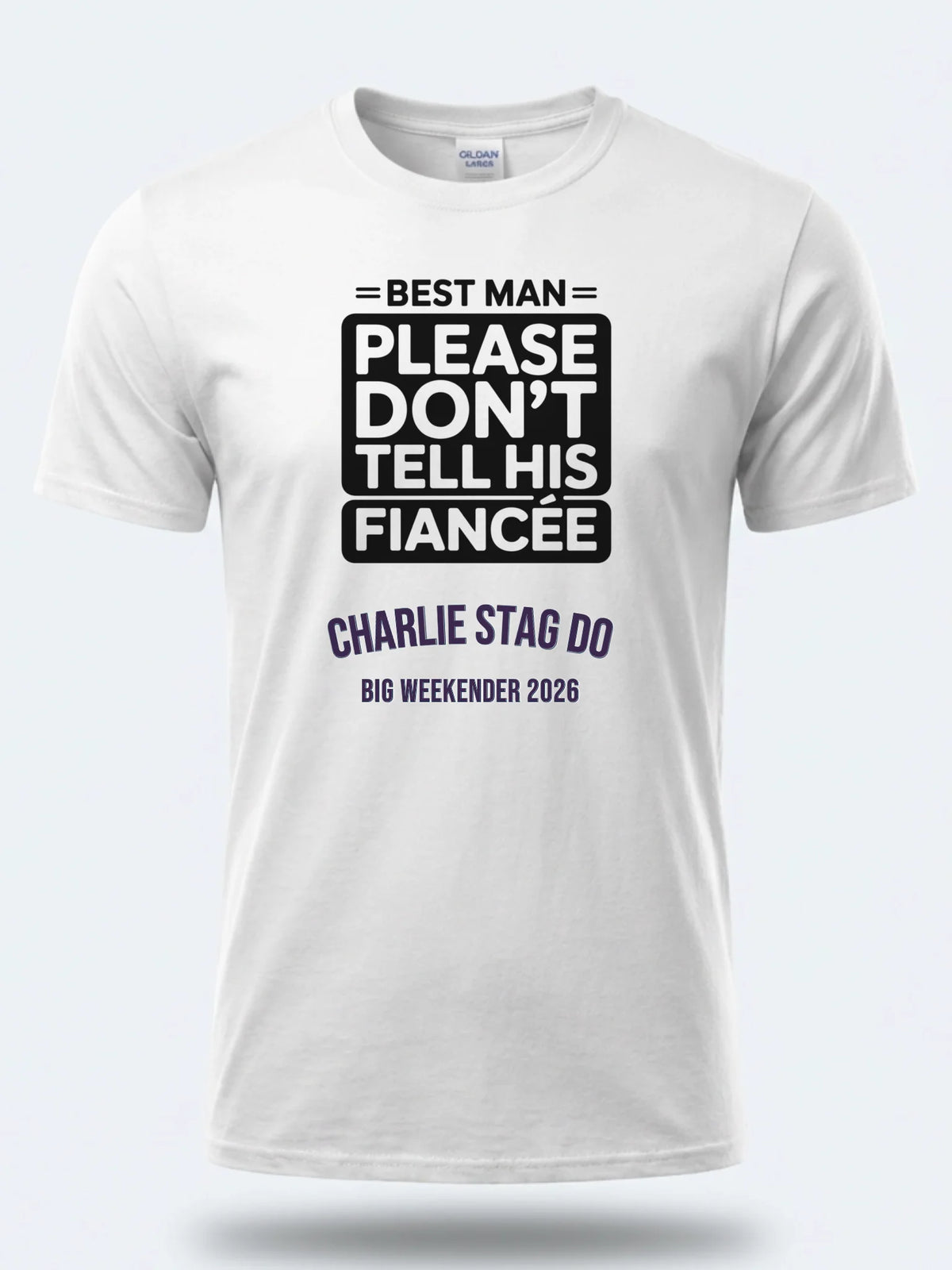 Personalised Weekender Unisex Tee — white tee, front view