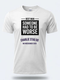 Personalised Weekender Unisex Tee — white tee, front view