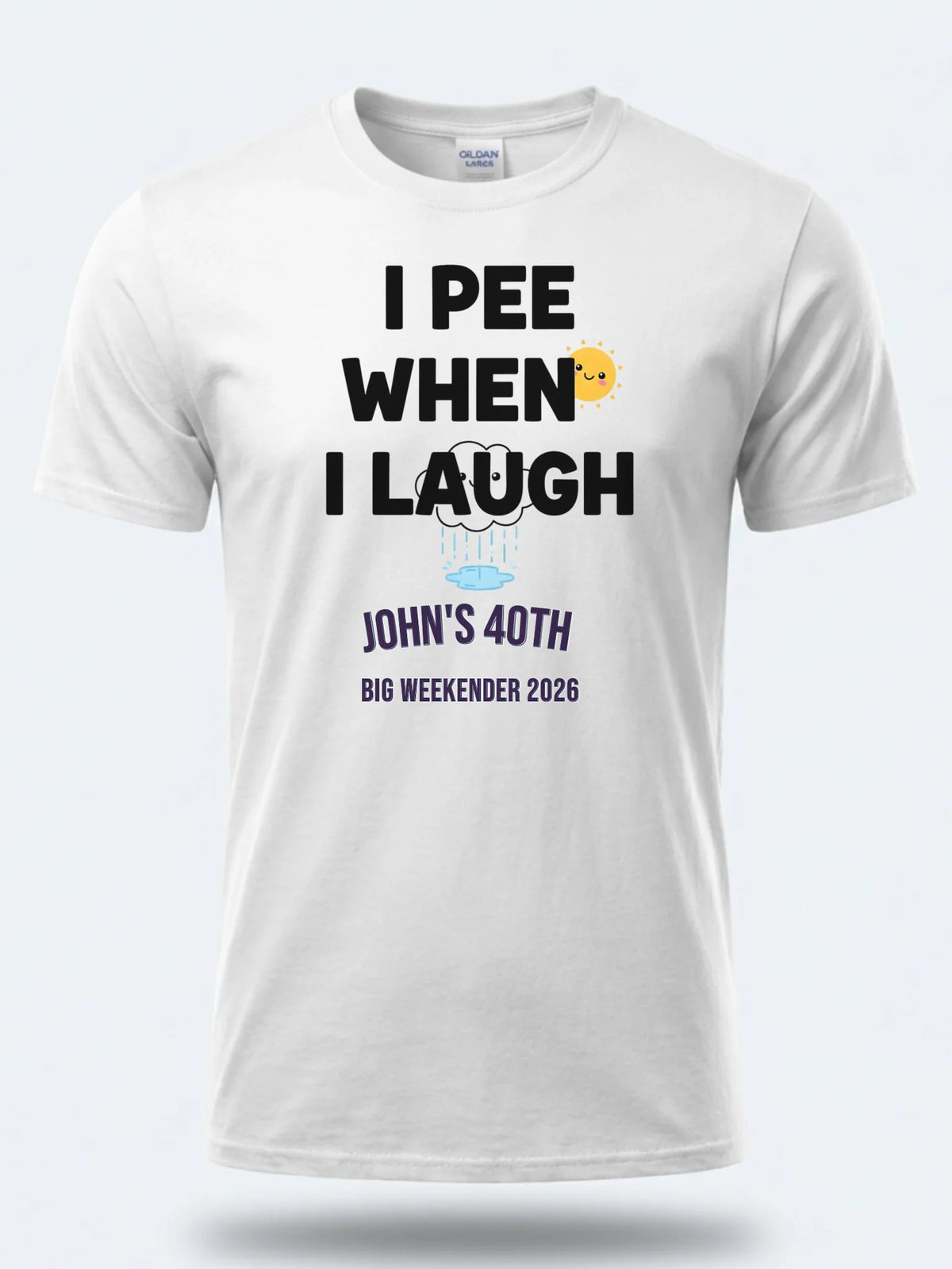 Personalised Banter Tee — white tee, front view