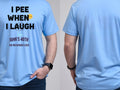 Personalised Banter Tee — carolina blue tee, front and back view