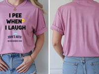 Personalised Banter Tee — azalea tee, front and back view