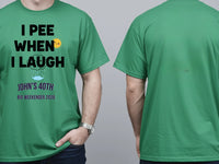 Personalised Banter Tee — irish green tee, front and back view