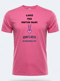 Personalised Banter Tee — pink tee, front view