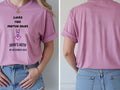 Personalised Banter Tee — azalea tee, front and back view