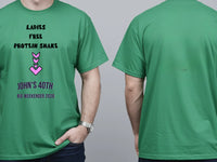 Personalised Banter Tee — irish green tee, front and back view