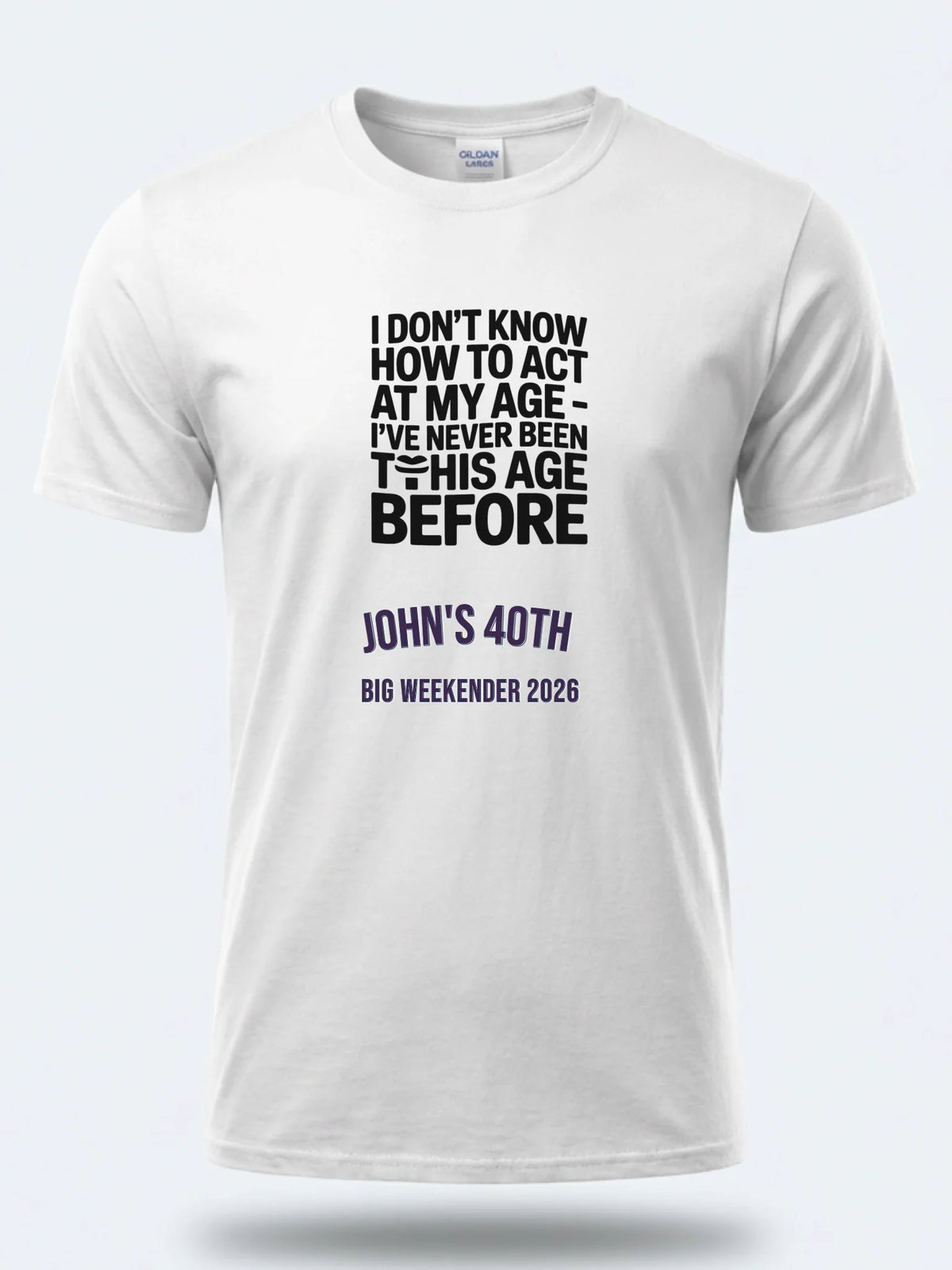 Personalised Banter Tee — white tee, front view