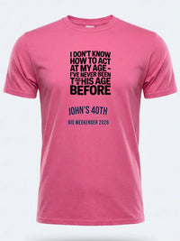 Personalised Banter Tee — pink tee, front view
