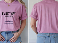 Personalised Banter Tee — azalea tee, front and back view