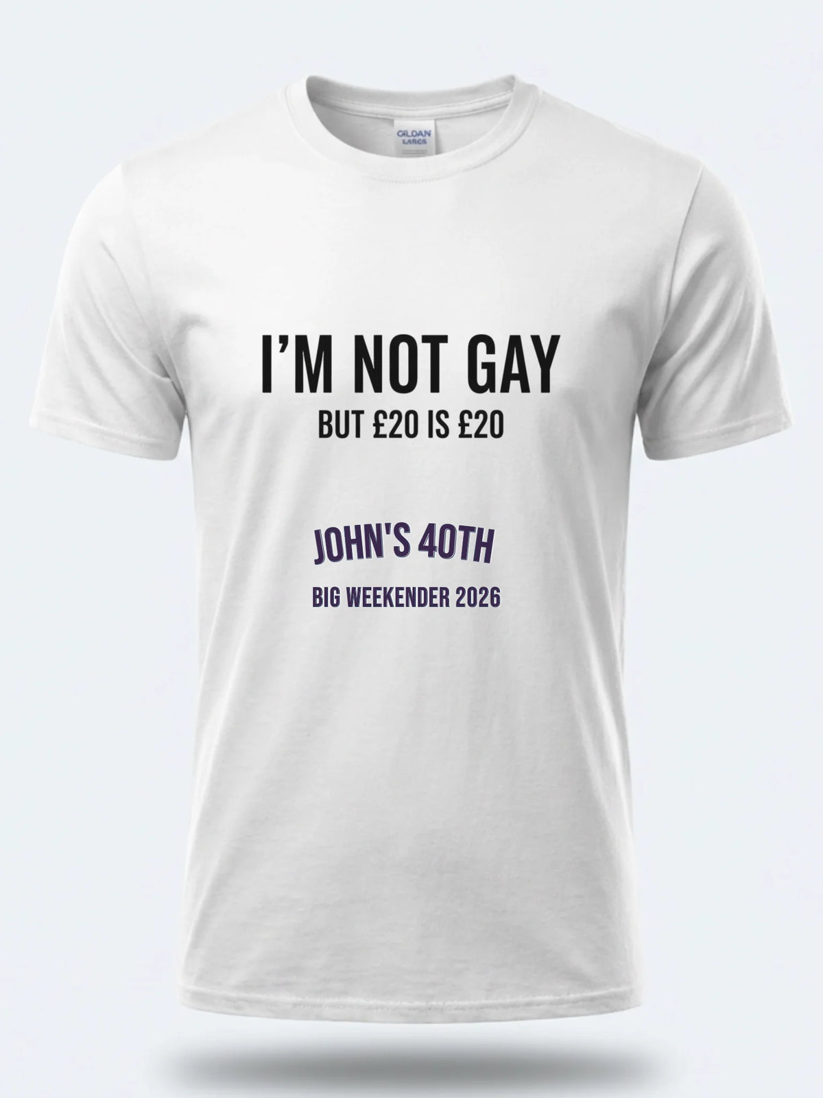 Personalised Banter Tee — white tee, front view