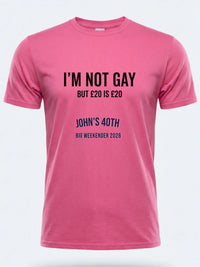 Personalised Banter Tee — pink tee, front view