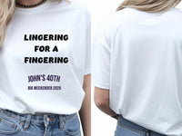 Personalised Banter Tee — white tee, front and back view