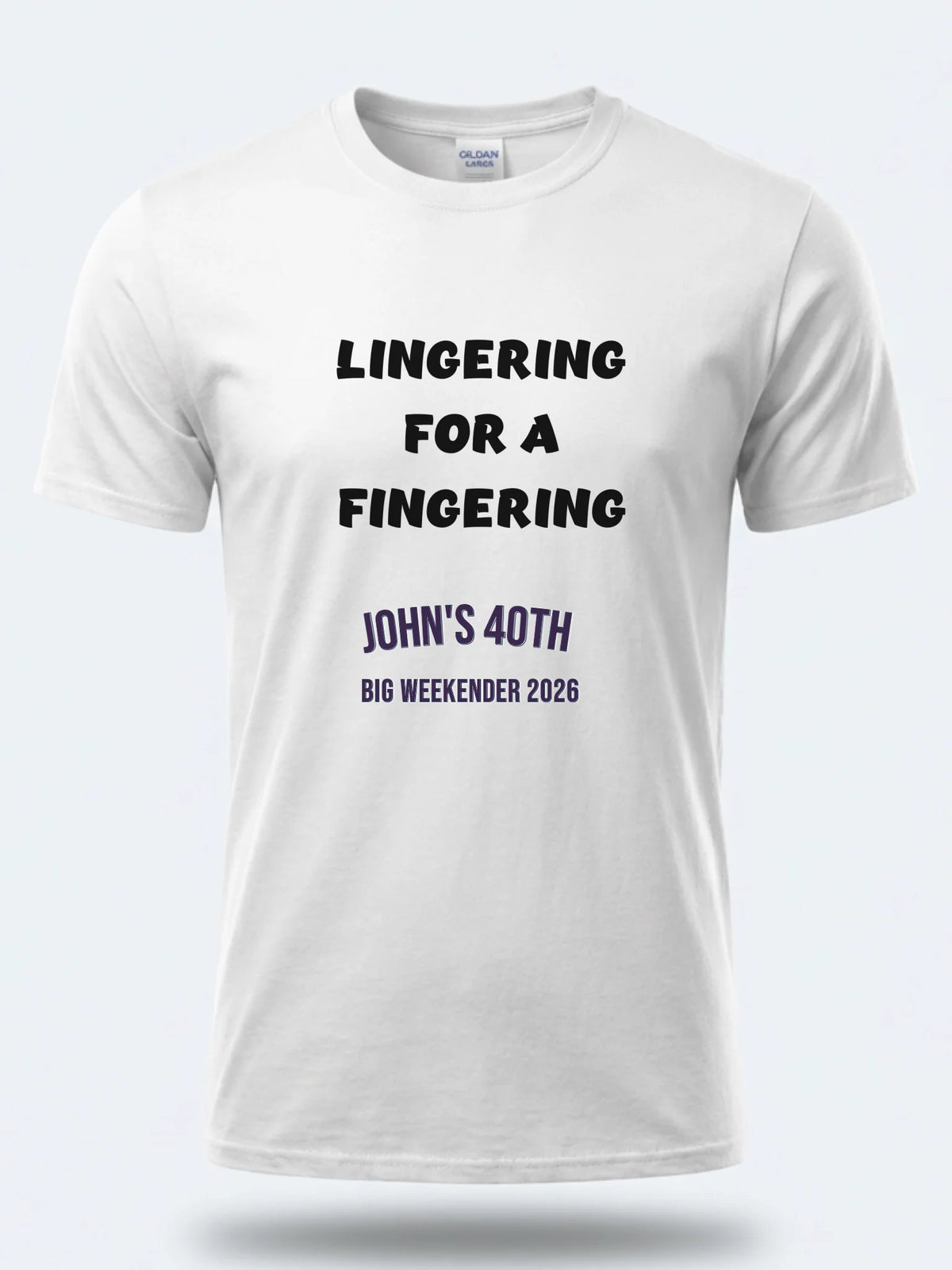 Personalised Banter Tee — white tee, front view