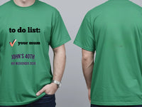 Personalised Banter Tee — irish green tee, front and back view