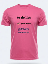 Personalised Banter Tee — pink tee, front view