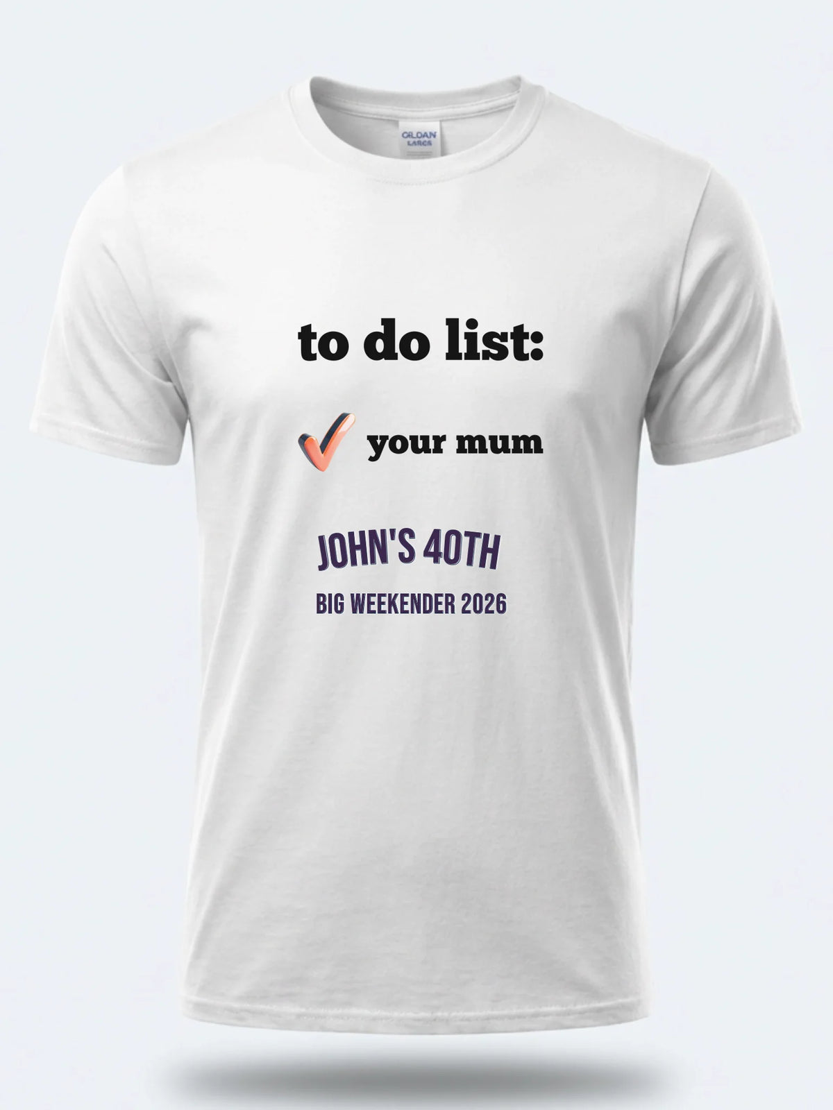 Personalised Banter Tee — white tee, front view