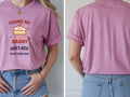 Personalised Banter Tee — azalea tee, front and back view