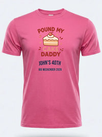 Personalised Banter Tee — pink tee, front view