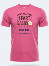 Personalised Banter Tee — pink tee, front view