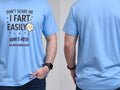 Personalised Banter Tee — carolina blue tee, front and back view