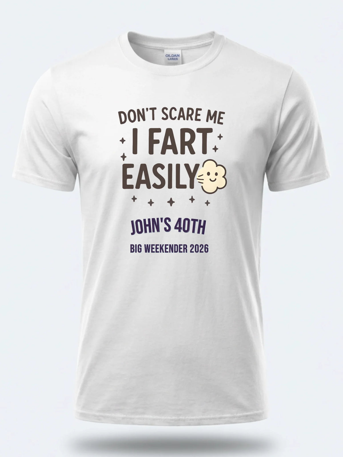 Personalised Banter Tee — white tee, front view
