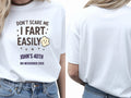 Personalised Banter Tee — white tee, front and back view