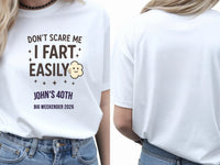 Personalised Banter Tee — white tee, front and back view