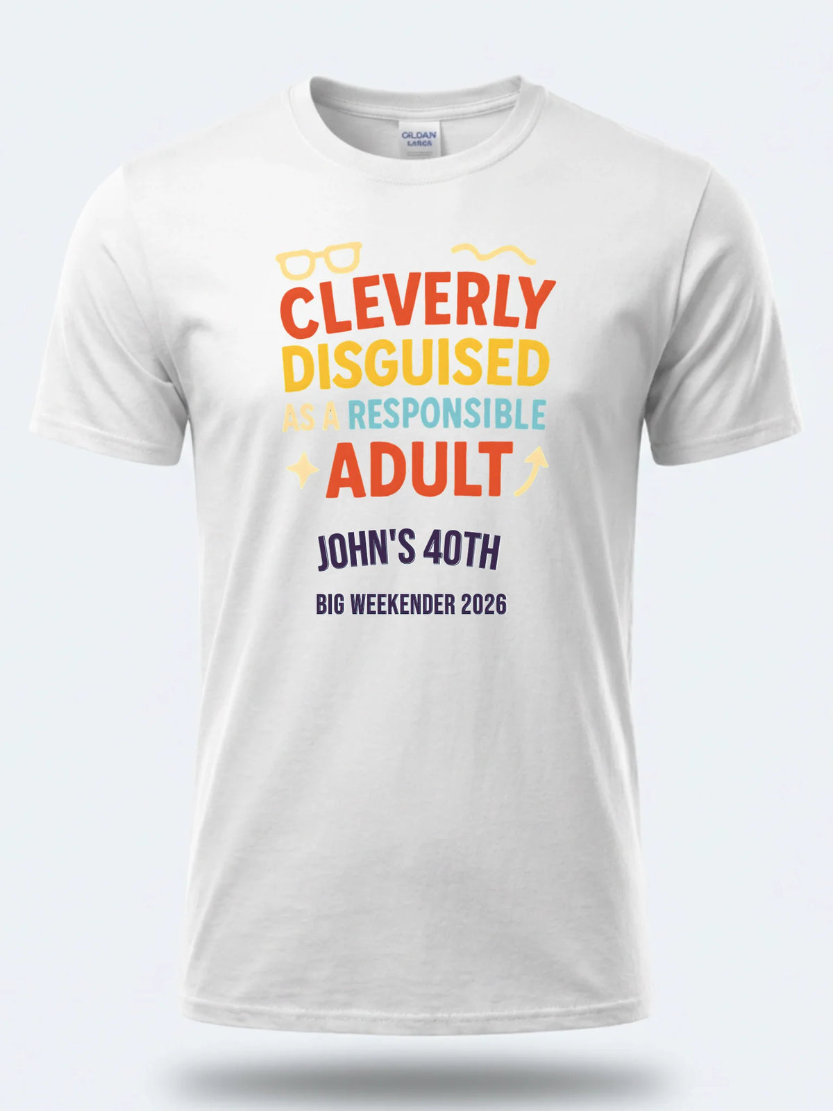Personalised Banter Tee — white tee, front view