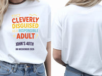 Personalised Banter Tee — white tee, front and back view