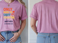 Personalised Banter Tee — azalea tee, front and back view