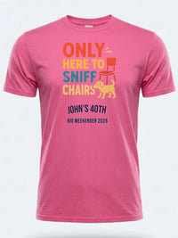 Personalised Banter Tee — pink tee, front view