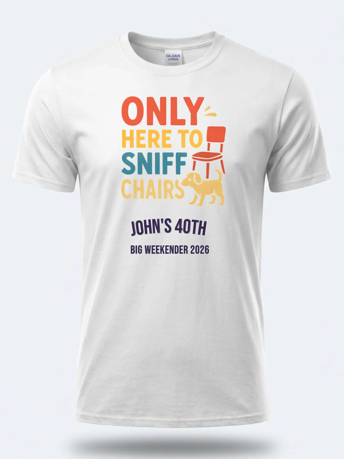Personalised Banter Tee — white tee, front view