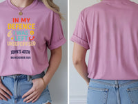 Personalised Banter Tee — azalea tee, front and back view
