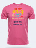 Personalised Banter Tee — pink tee, front view