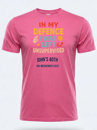 Personalised Banter Tee — pink tee, front view