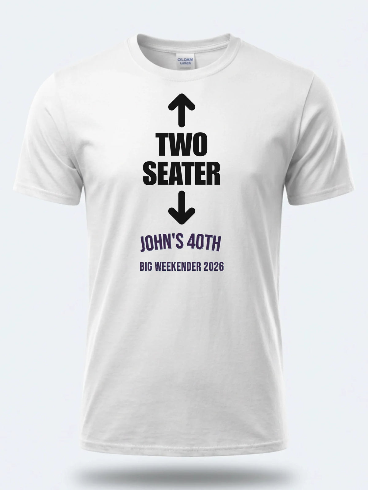 Personalised Banter Tee — white tee, front view