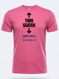 Personalised Banter Tee — pink tee, front view