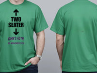 Personalised Banter Tee — irish green tee, front and back view