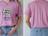 Personalised Banter Tee — azalea tee, front and back view