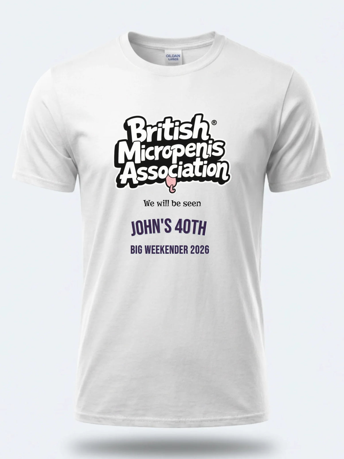 Personalised Banter Tee — white tee, front view