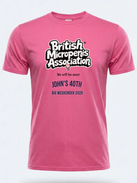 Personalised Banter Tee — pink tee, front view
