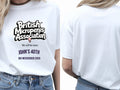 Personalised Banter Tee — white tee, front and back view