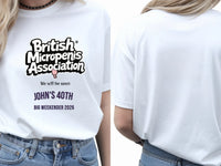 Personalised Banter Tee — white tee, front and back view