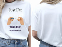 Personalised Banter Tee — white tee, front and back view