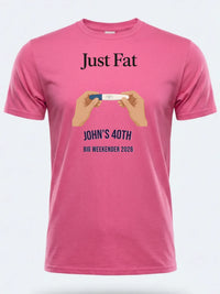 Personalised Banter Tee — pink tee, front view