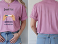 Personalised Banter Tee — azalea tee, front and back view