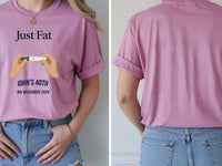 Personalised Banter Tee — azalea tee, front and back view