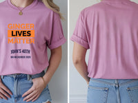 Personalised Banter Tee — azalea tee, front and back view