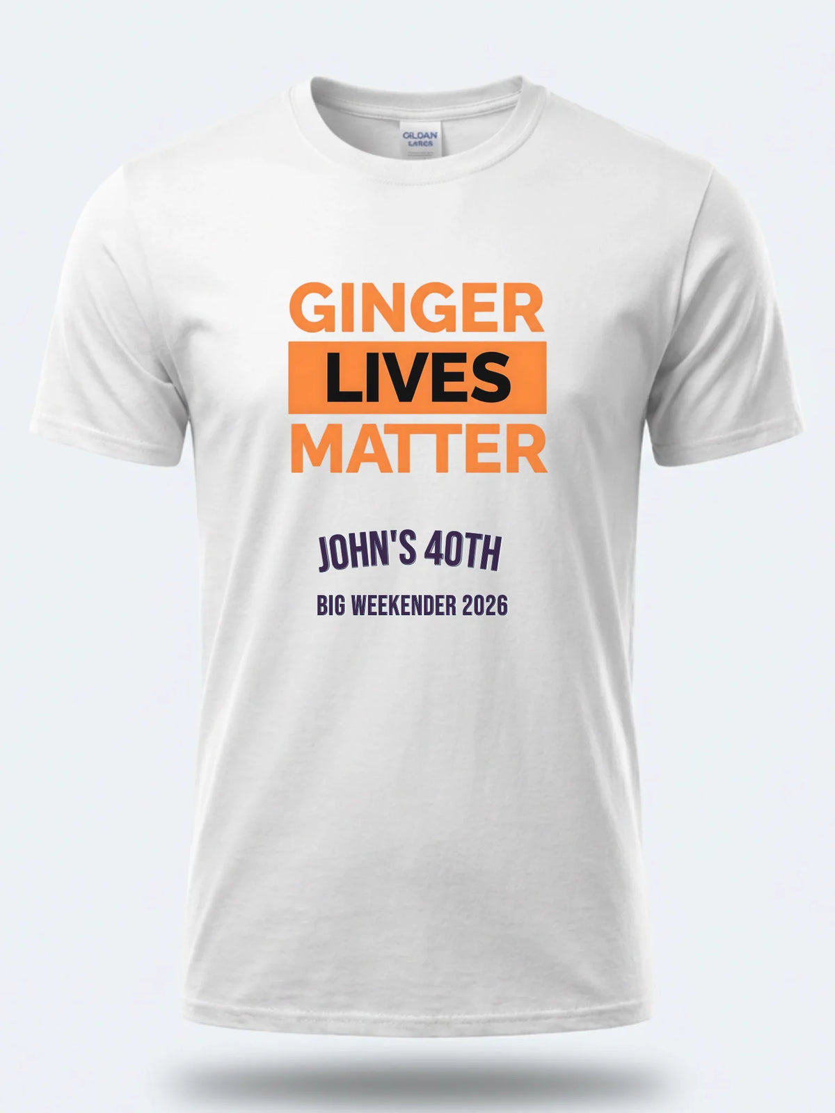 Personalised Banter Tee — white tee, front view
