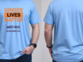 Personalised Banter Tee — carolina blue tee, front and back view
